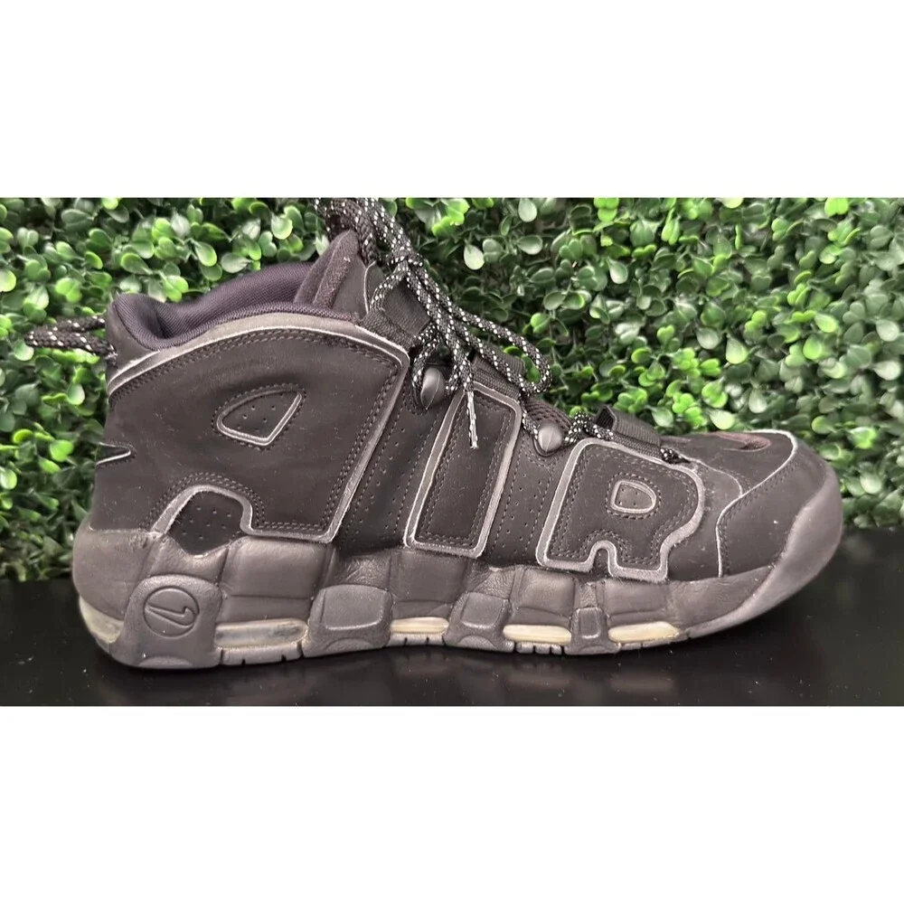 Nike Air More Uptempo Reflective Triple Black 414962-004 Men’s Size 11